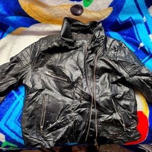 Halloween zombie faux leather jacket